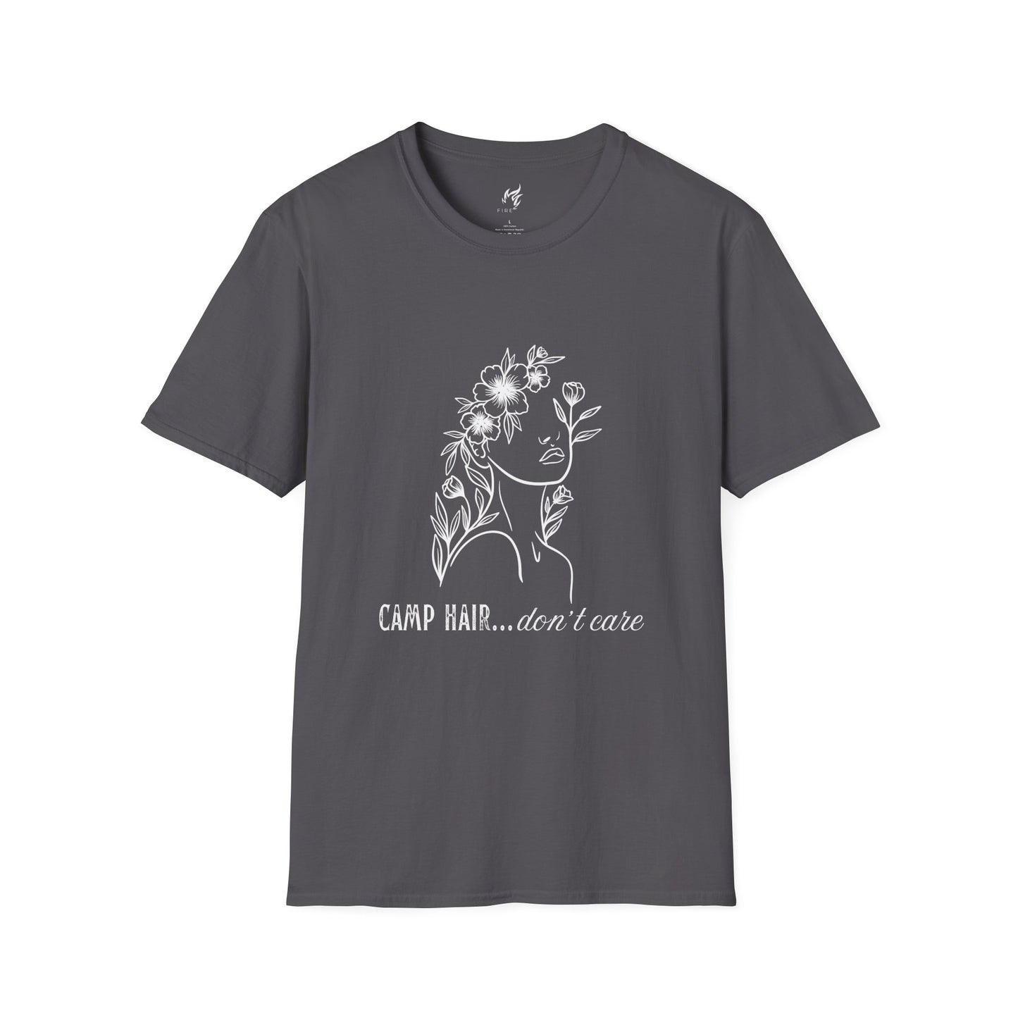 Camp Hair Don't Care Unisex Softstyle T-Shirt Camping