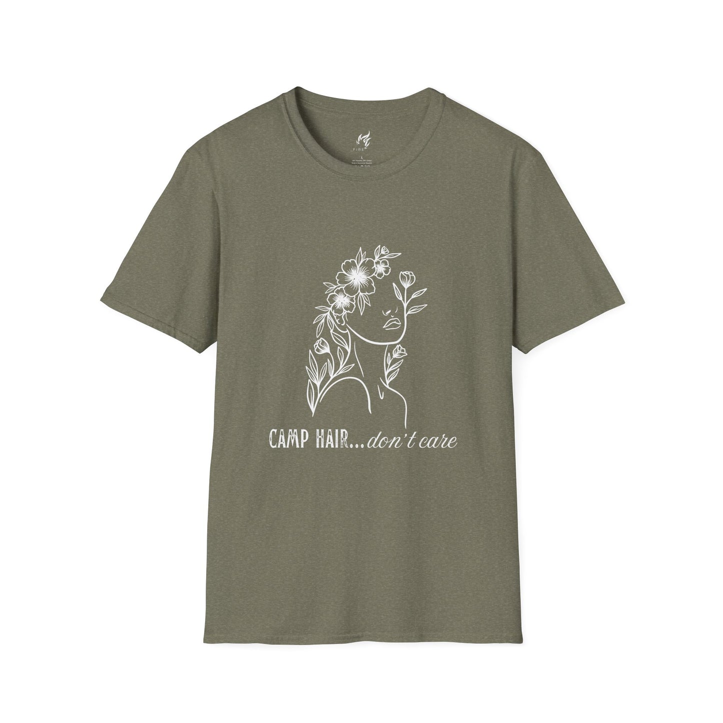 Camp Hair Don't Care Unisex Softstyle T-Shirt Camping