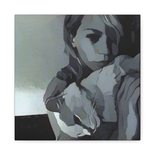 Custom Pet Portrait Canvas Wall Art from Your Photo - Black & White - Unique Home Decor for Animal Lovers