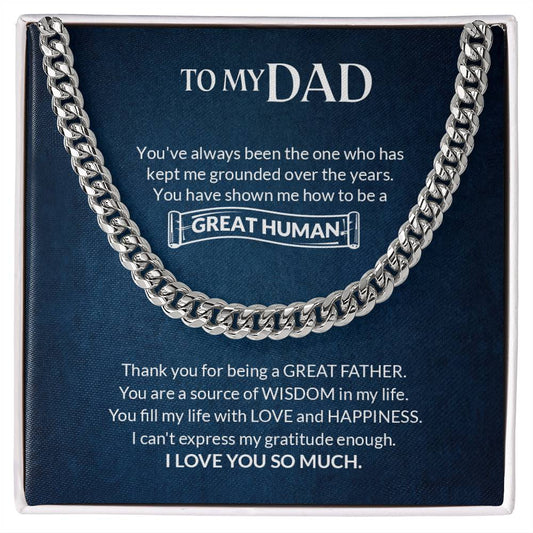 To My Dad | I Love You So Much - Cuban Link Chain