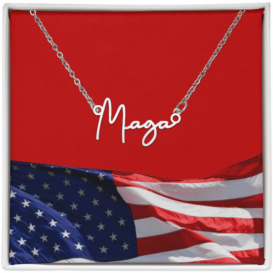 MAGA Necklace - Made in USA - Signature Style Necklace - Flag